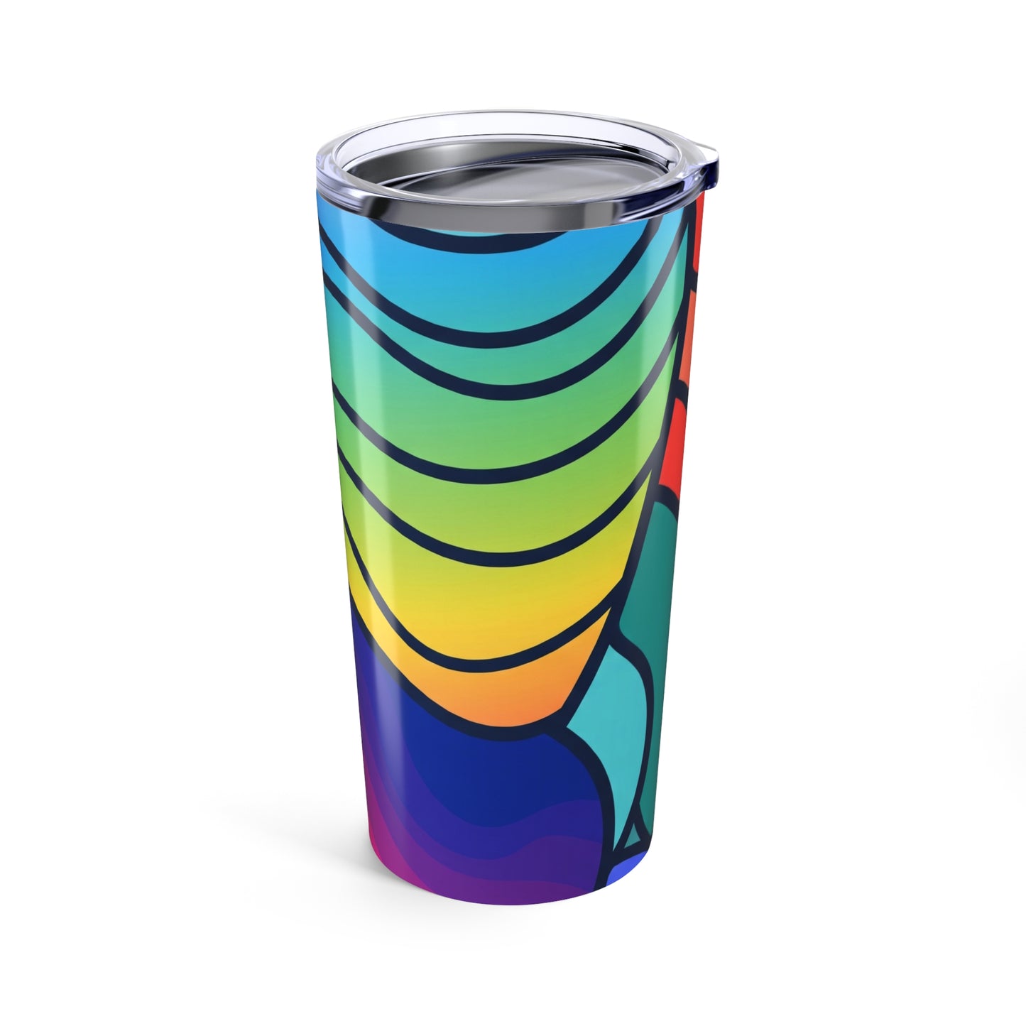 20 Oz Stainless Steel Tumbler With Unique Printed Design Double Wall Vacuum Insulation Spill Resistant Travel Mug