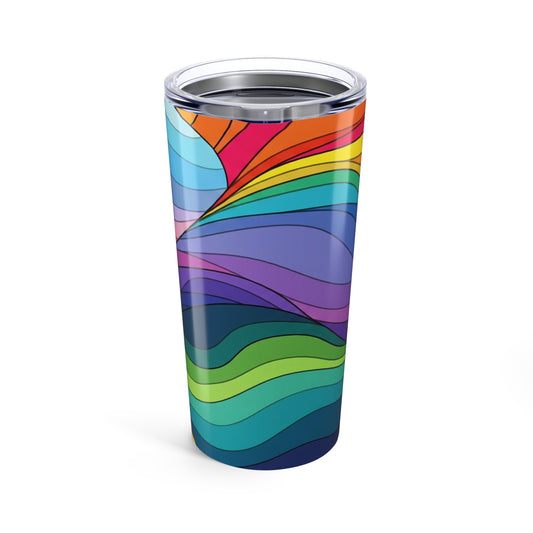 20 Oz Stainless Steel Tumbler Printed Design Travel Coffee Cup Double Wall Vacuum Insulated Spill Resistant Hot