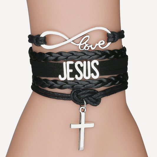 Unisex Cross Bracelet Religious Jewelry Alloy Electroplated With Extension Chain Europe And America Classic Era