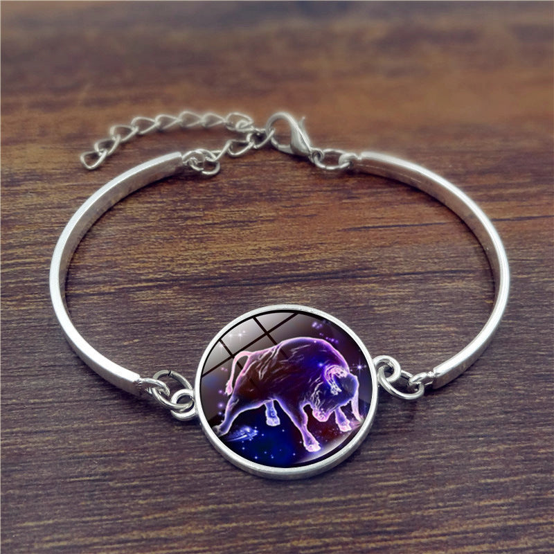 Womens Celestial Bracelet Time Pendant Adjustable Alloy Chain Constellation Theme Gift With Extender 17cm 5 cm