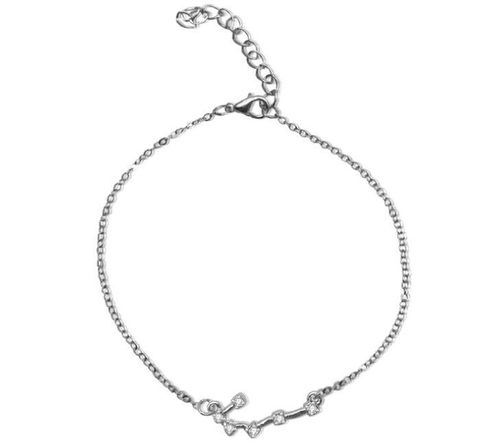 Crystal Constellation Bracelet For Women And Girls Adjustable Length Extender Chain Alloy Charm Everyday Style