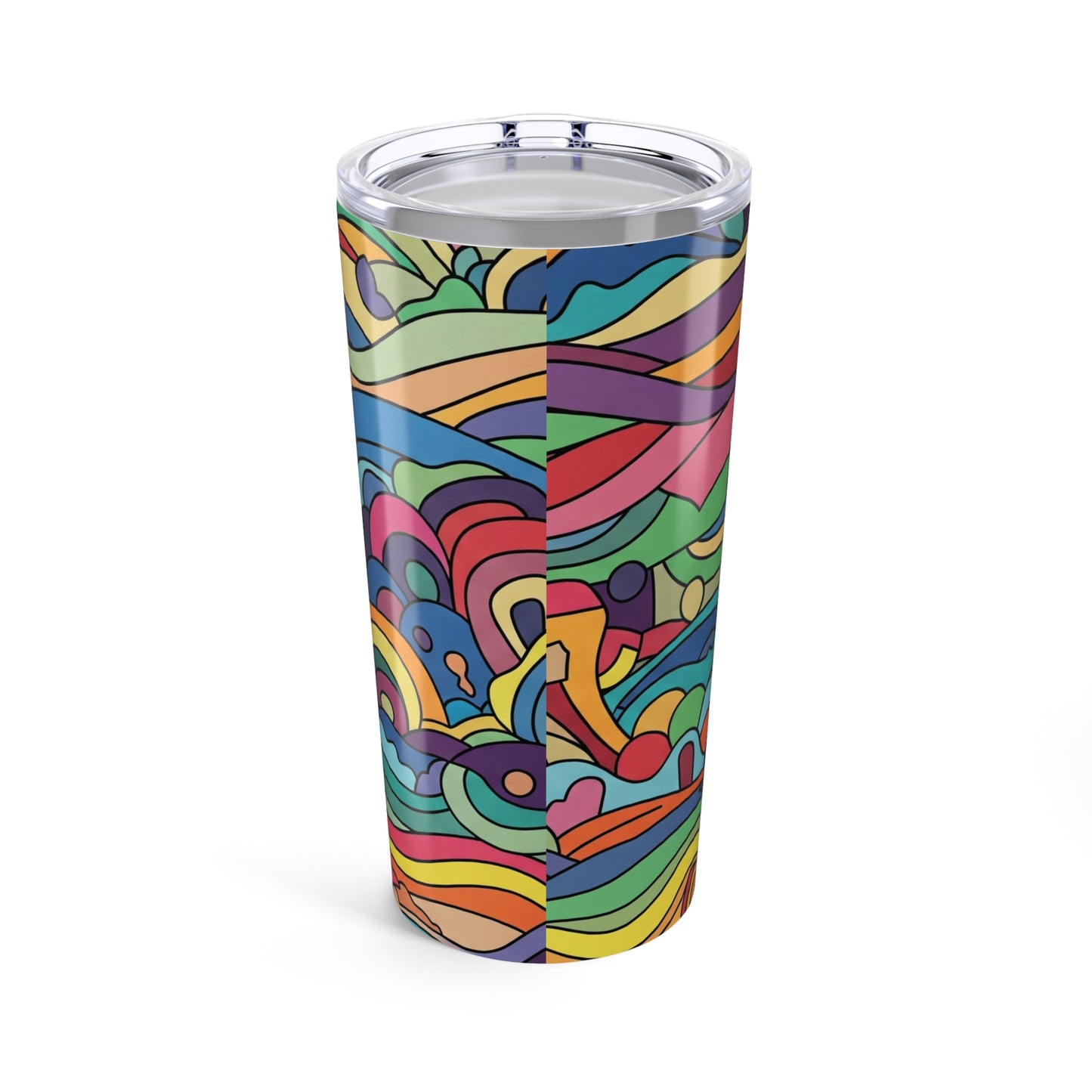 20 Ounce Steel Travel Mug With Double Wall Vacuum Insulated Spill Resistant BPA Free Printed Artwork For Hot And