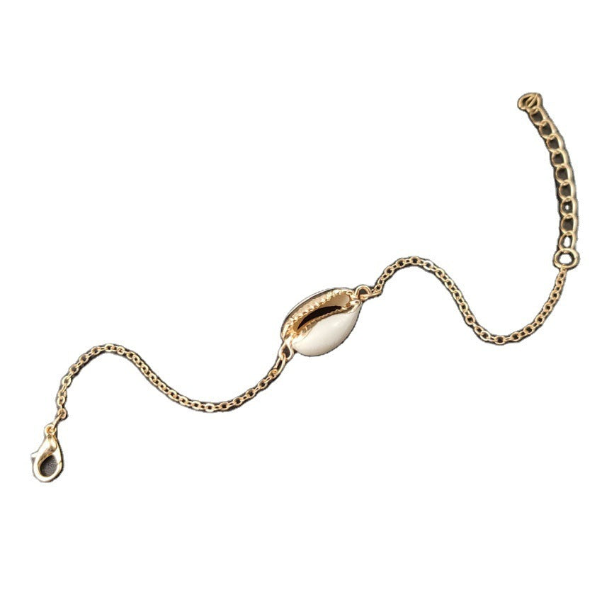 Womens Electroplated Alloy Bracelet Shell Charm Drip Glaze