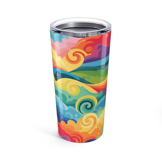 20oz Stainless Steel Tumbler With Printed Design Double Wall Vacuum Insulation Spill Resistant Dishwasher Safe