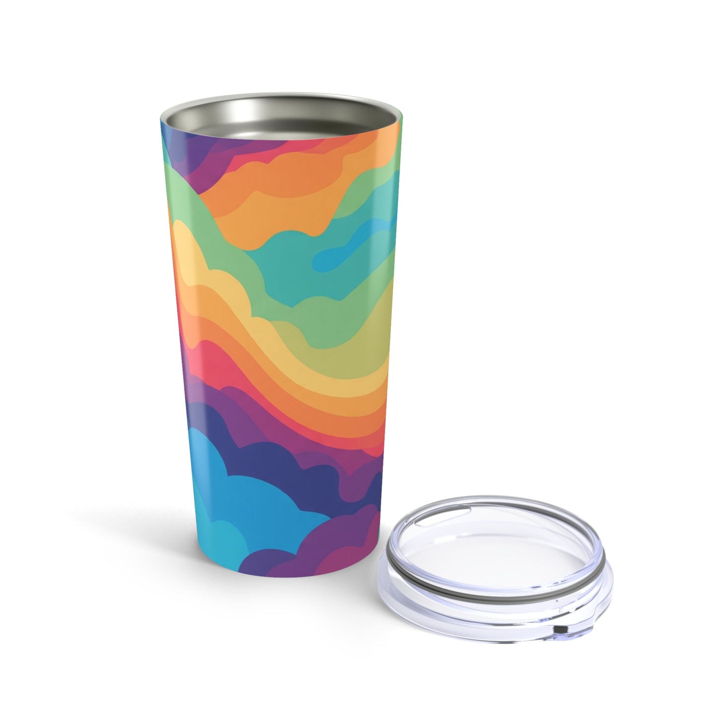 20oz Stainless Steel Tumbler With Printed Design Vacuum Insulated Double Wall Spill Resistant BPA Free Travel Mug