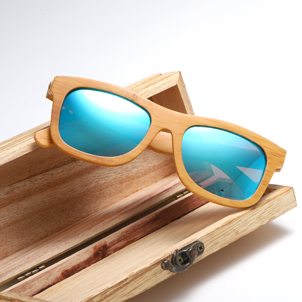 Unisex Wooden Frame Sunglasses Polarized Lens UV400 Protection For Driving Fishing Outdoor Fashionable Eyewear