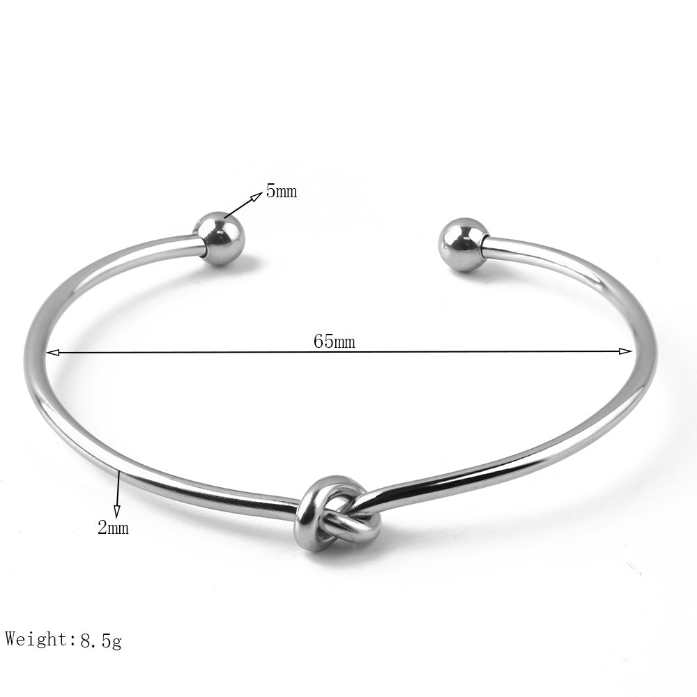 Unisex Stainless Steel Knotted Bracelet Single Line Design For Employee Benefits Fairs Weddings Birthdays Gift