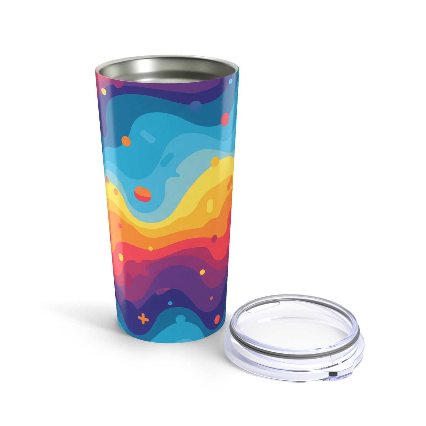 20oz Stainless Steel Printed Tumbler Double Wall Vacuum Insulation Spill Resistant Keeps Drinks Hot Or Cold All Day