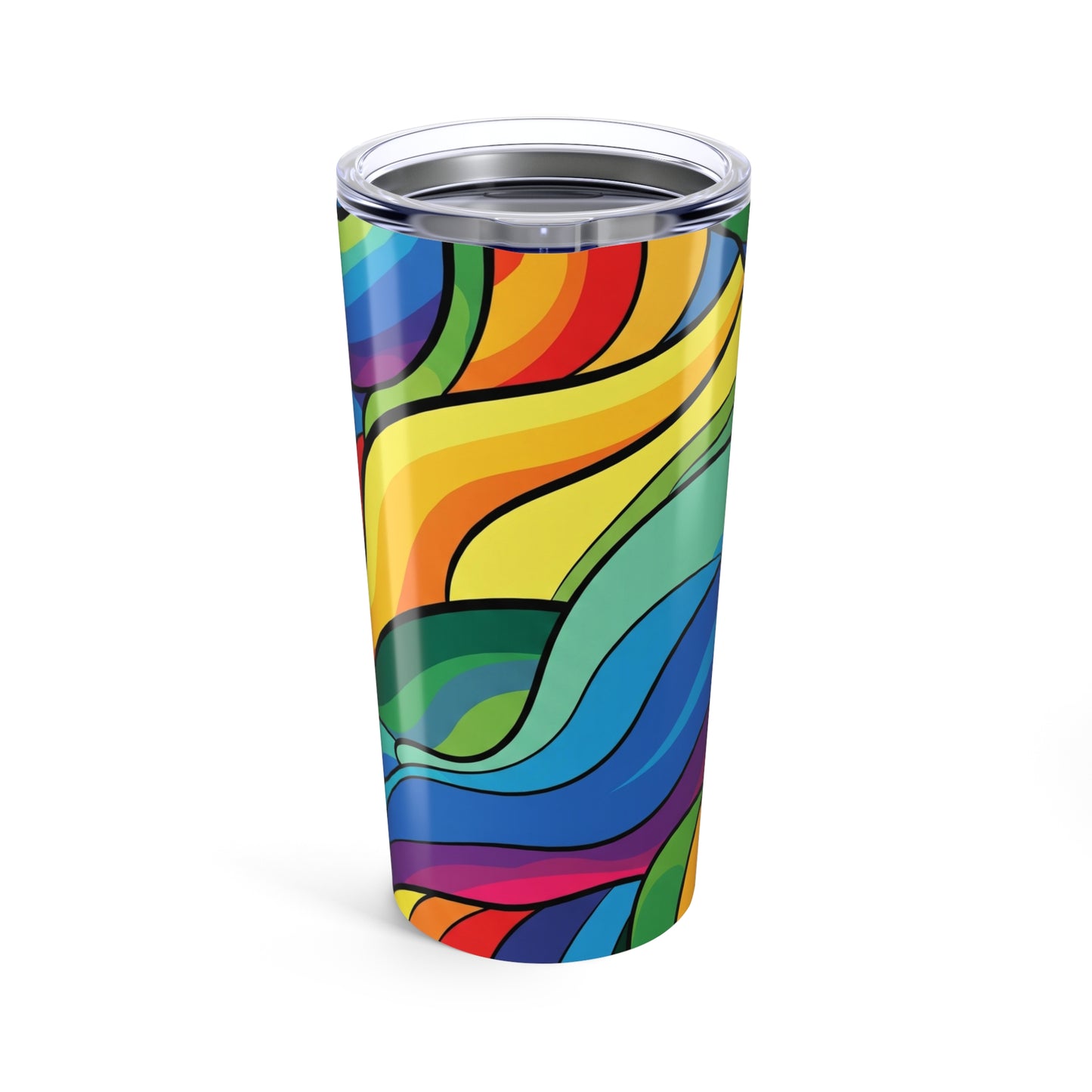 20oz Stainless Steel Tumbler With Double Wall Vacuum Insulation Printed Design Leak Proof Travel Mug Hot Cold