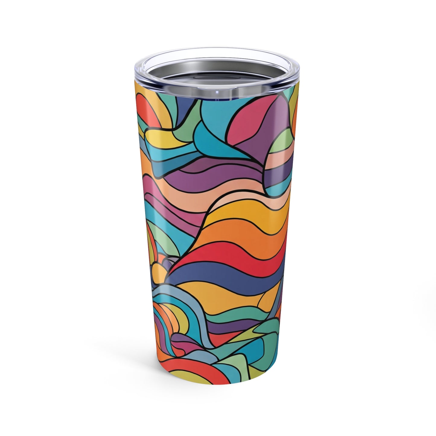 20 Oz Stainless Steel Tumbler With Printed Design Double Wall Insulation Travel Mug Hot And Cold Easy To Clean