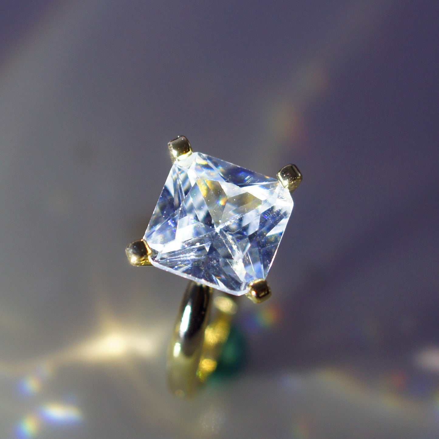 Inlaid Heart Eight Arrows Square Diamonds Princess Rings European American 18K Rose Gold Silver Plated Jewelry