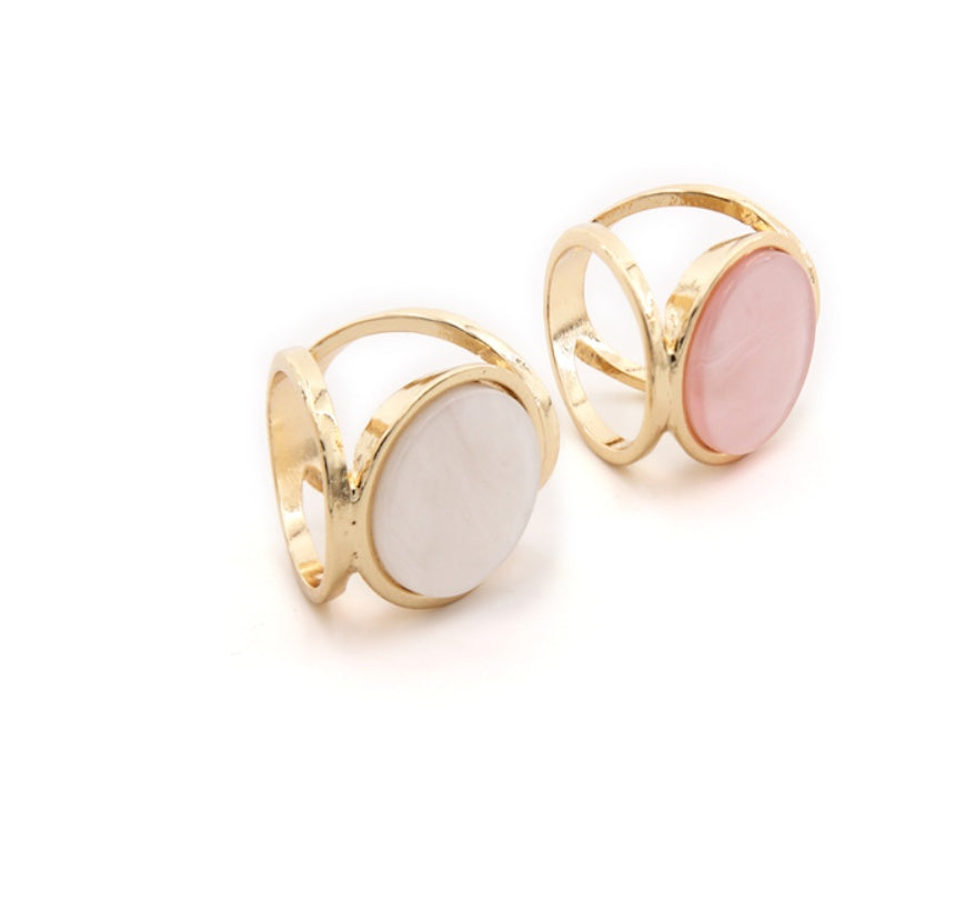 Women Acetate Ring Geometric Alloy Jewelry Trendy Ring