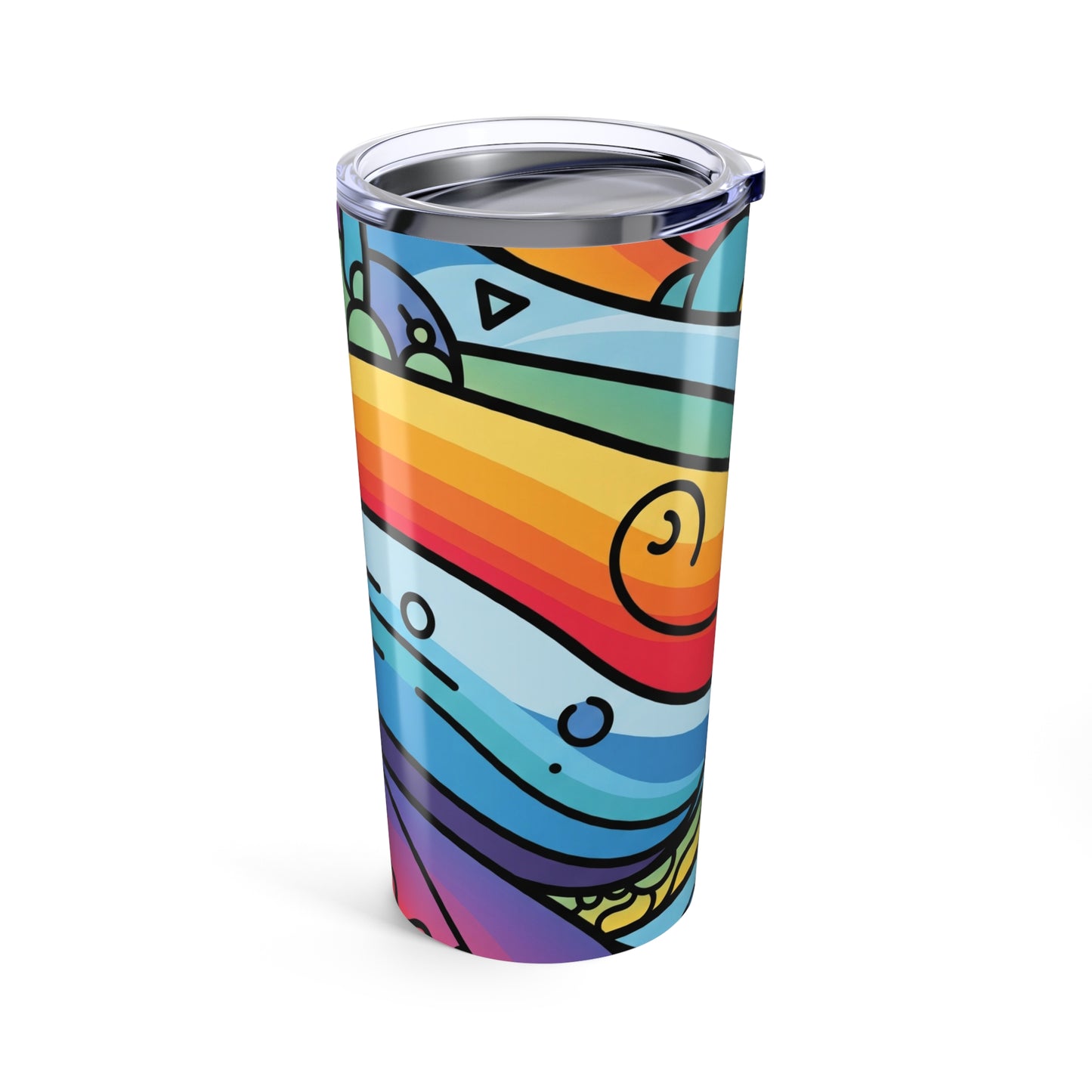 20oz Stainless Steel Travel Tumbler Printed Design Double Wall Vacuum Insulation Spill Resistant Hot Cold Coffee