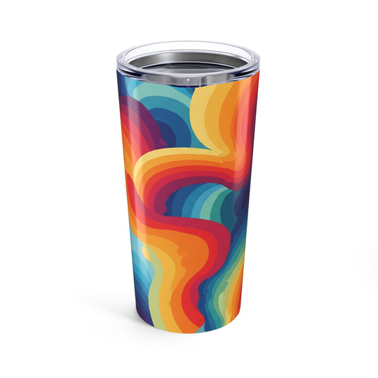 20oz Stainless Steel Printed Tumbler With Vacuum Insulation Spill Resistant Lid Drinkware For Hot Or Cold Beverages