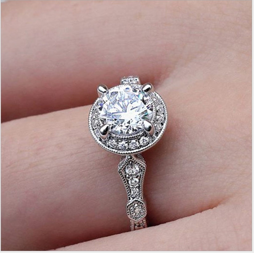 Heart And Arrow Zircon Ring For Women European American Style Gold Plated Fine Jewelry Travel Gift Ultra Shine