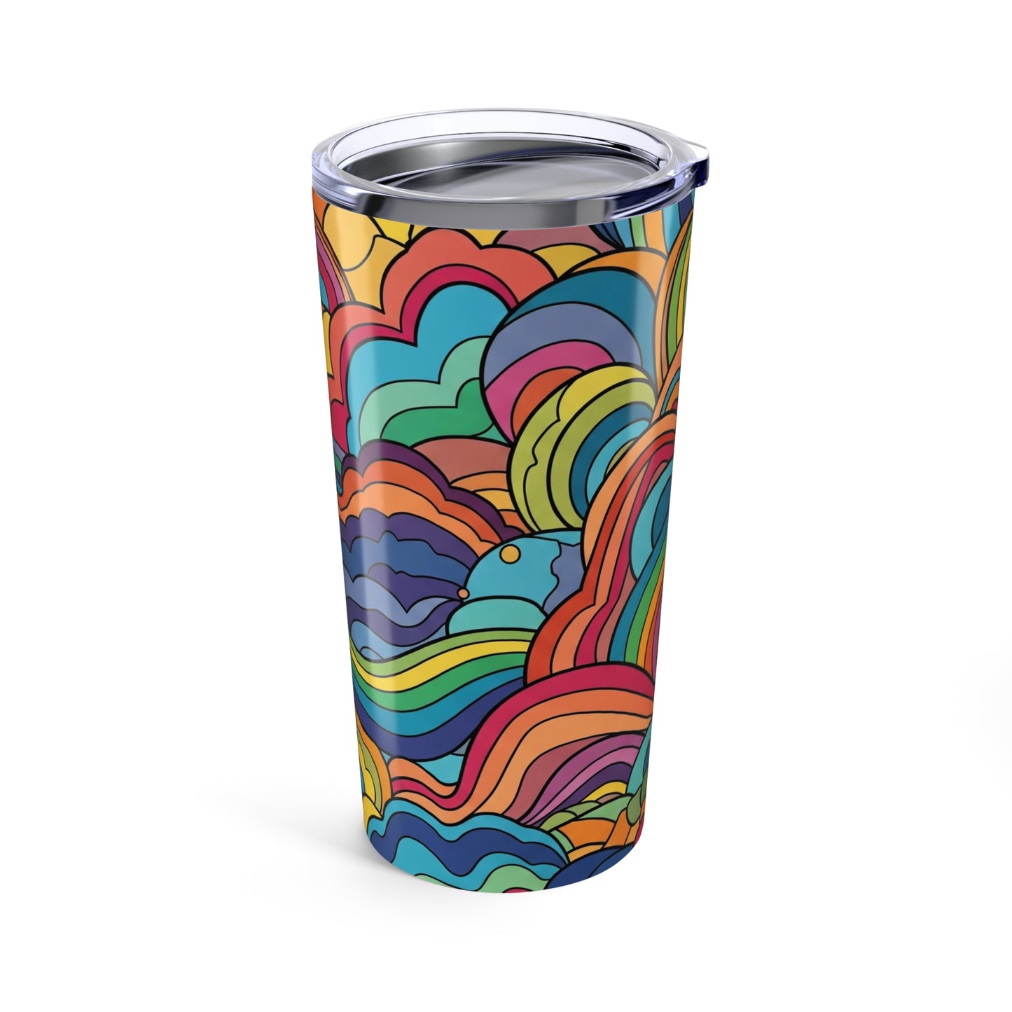 20oz Stainless Steel Printed Tumbler with Double Wall Vacuum Insulation Leak Proof BPA Free Mug for Hot and Cold
