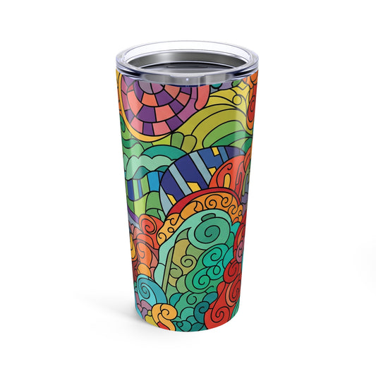 20oz Stainless Steel Tumbler Double Wall Vacuum Insulation Spill Resistant Lid Keeps Hot Or Cold Beverages Printed