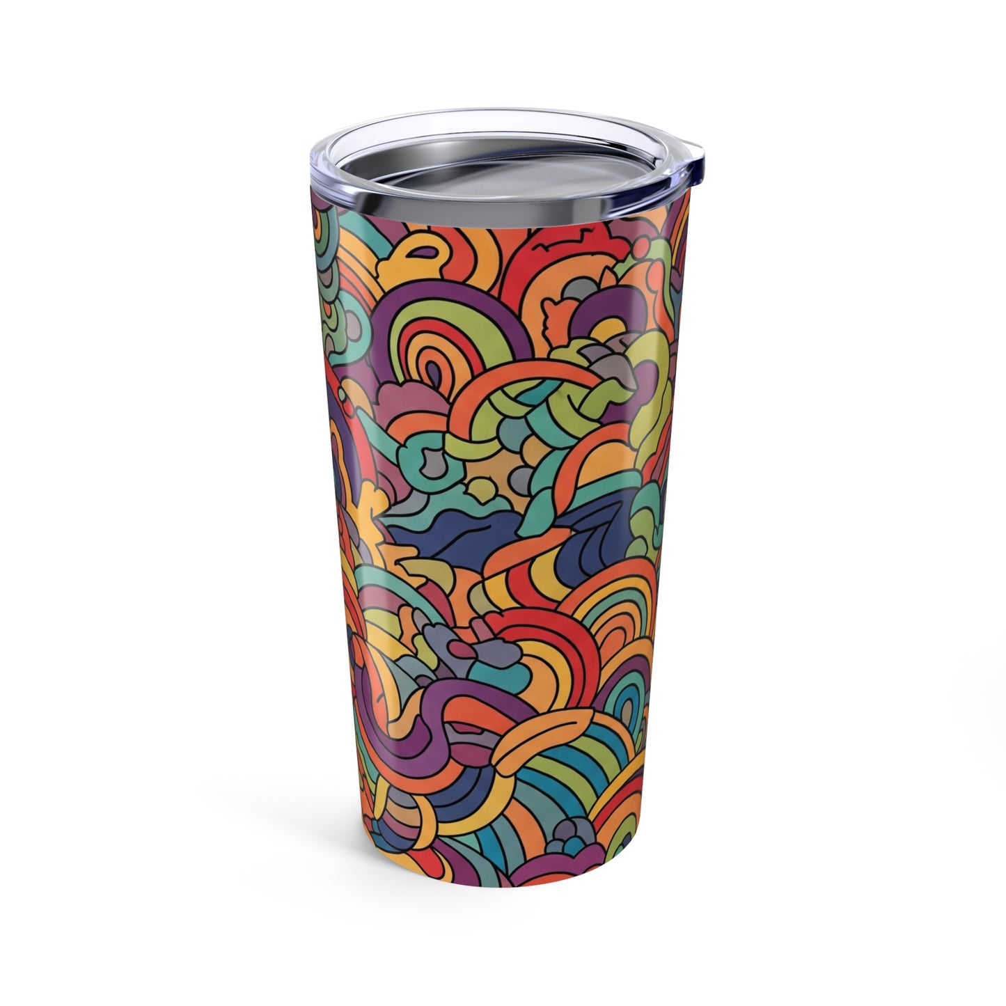 20oz Stainless Steel Tumbler With Double Wall Vacuum Insulation Spill Resistant BPA Free Printed Design Travel Mug