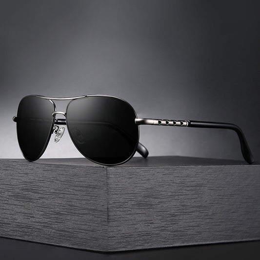 Men Polarized Sunglasses Metal Frame With UV Protection For Driving And Fishing Retro Style 60mm Lens All Day Comfort