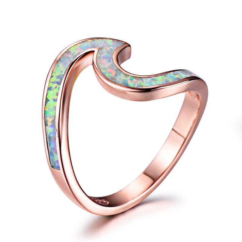 Rose Gold Opal Ring Exquisite Two Shape Design For Daily Wear And Wedding Engagement Anniversary Birthday Gift