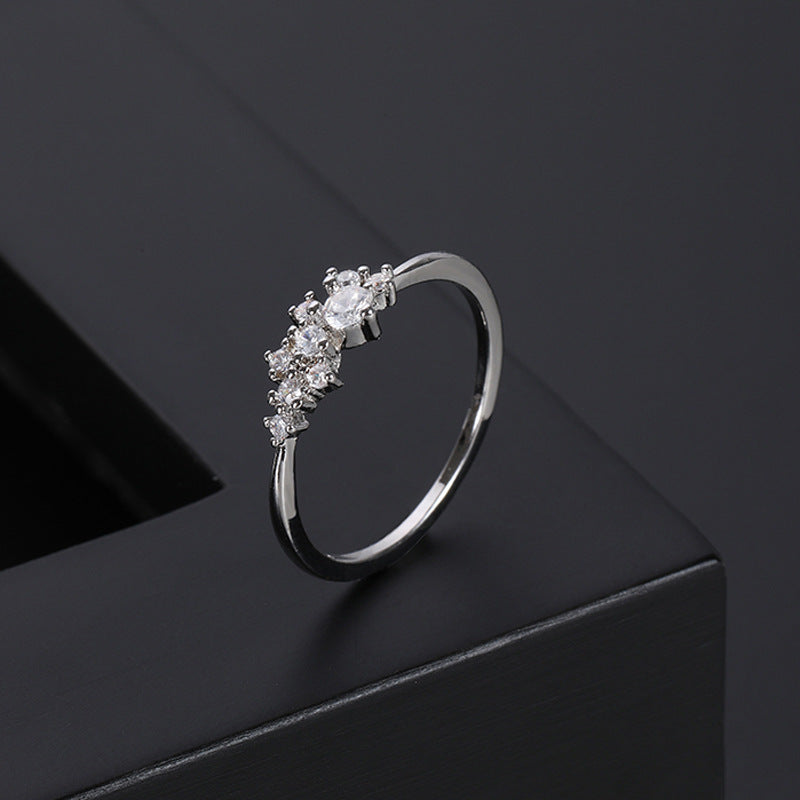 Geometric Diamond Alloy Ring European American Style Souvenir Gift Ring Fashionable Individually Packed Elegant