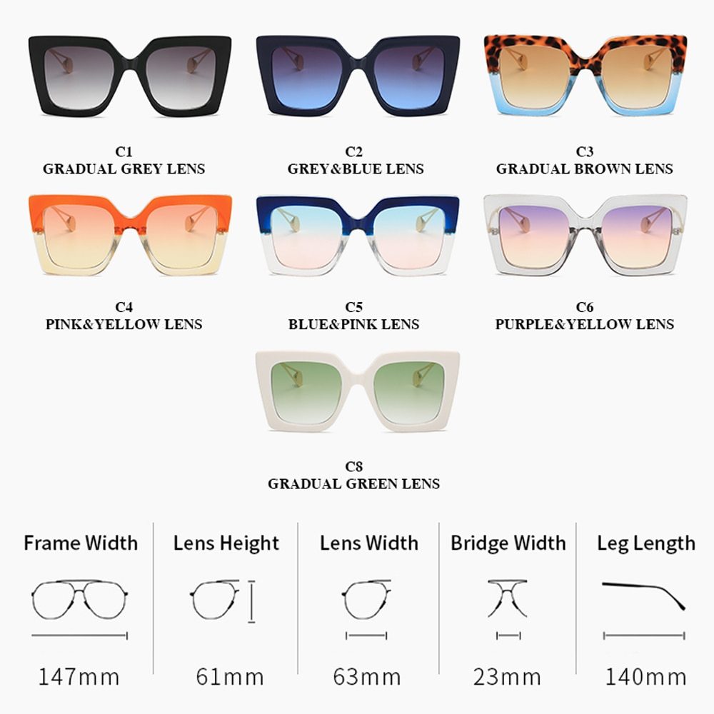 Womens Sunglasses European Square Fashion Eyewear With UV400 PC Lenses Protective Eye Wear For Women UV Shield