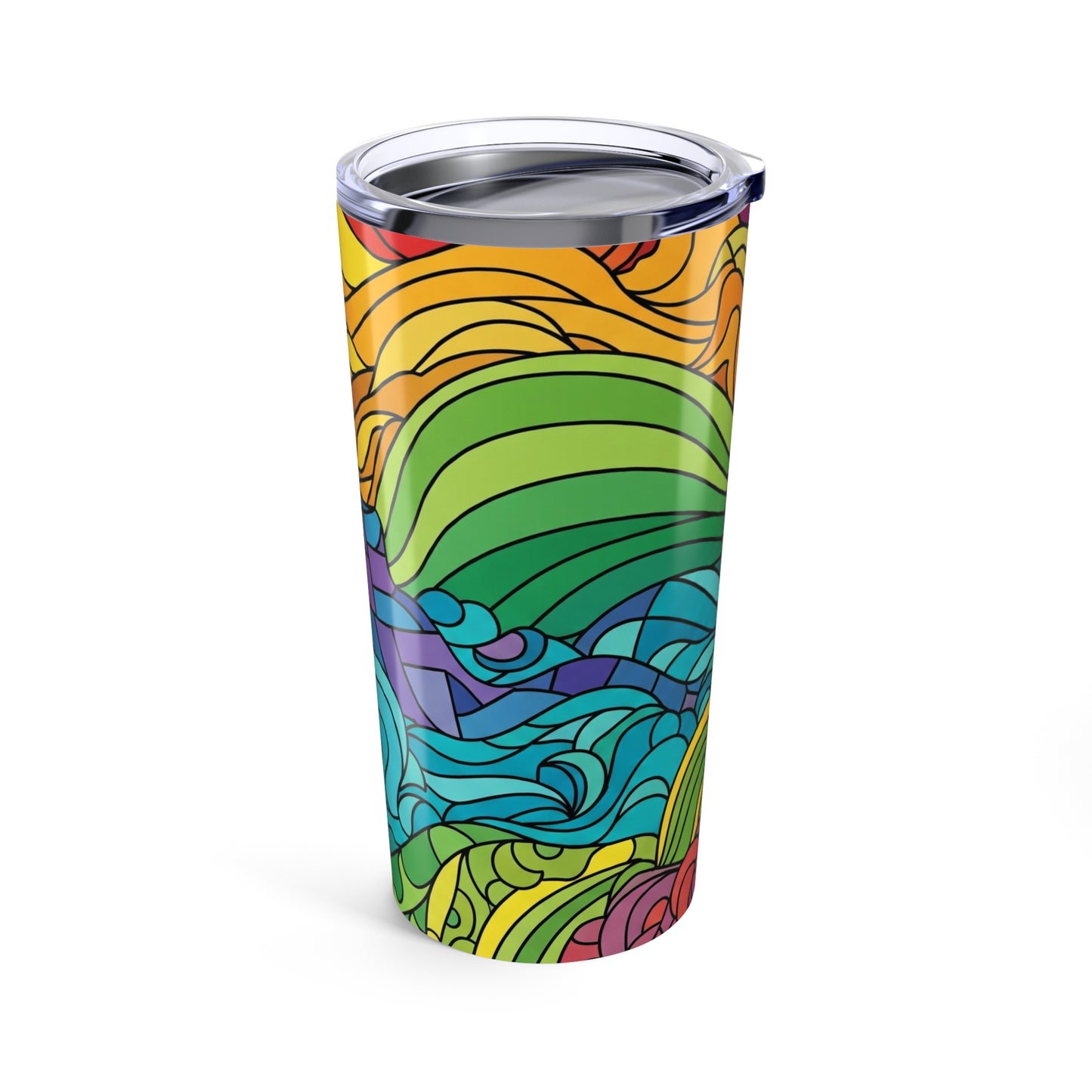 20oz Stainless Steel Travel Mug With Printed Design Double Wall Vacuum Insulated Spill Resistant BPA Free Coffee