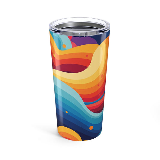 20oz Stainless Steel Tumbler With Double Wall Vacuum Insulation Printed Design Leak Proof For Hot Or Cold Beverages