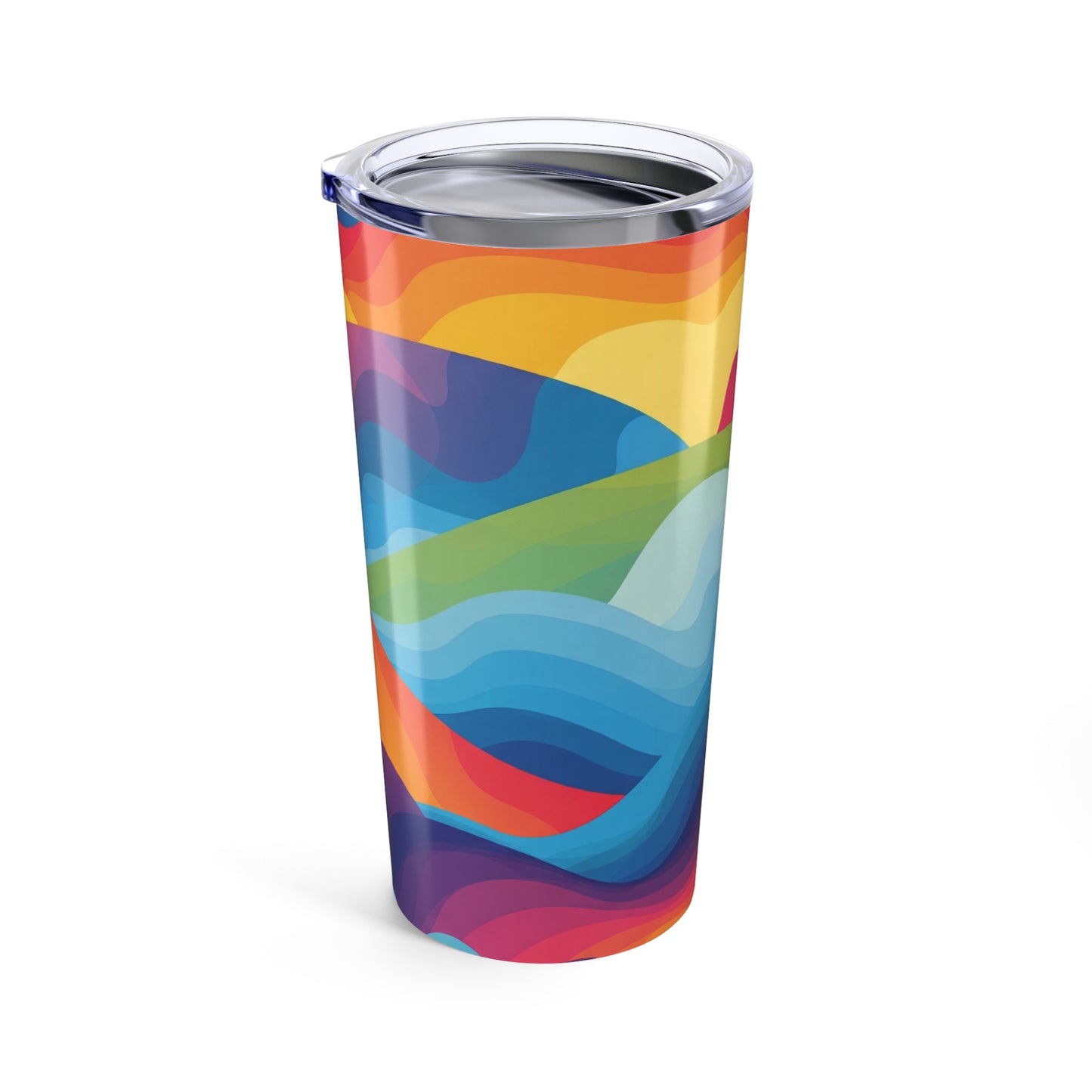 20oz Stainless Steel Travel Mug With Double Wall Vacuum Insulation And Printed Design For Hot And Cold Beverages
