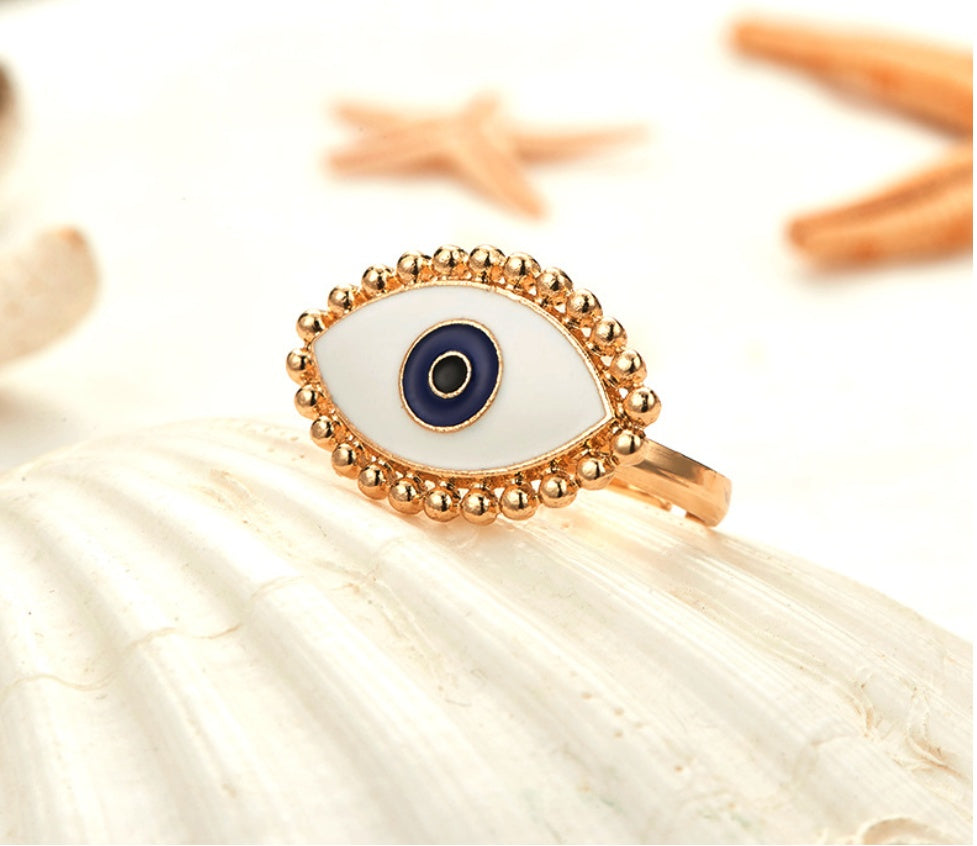 Womens Adjustable Alloy Ring Devils Eye Punk Design High Quality Durable Statement Jewelry for Parties Fashions