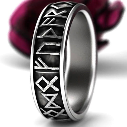 Geometric Alloy Ring Ancient Silver Electroplated Finish European Viking Fashion Unisex Ring For Men And Women