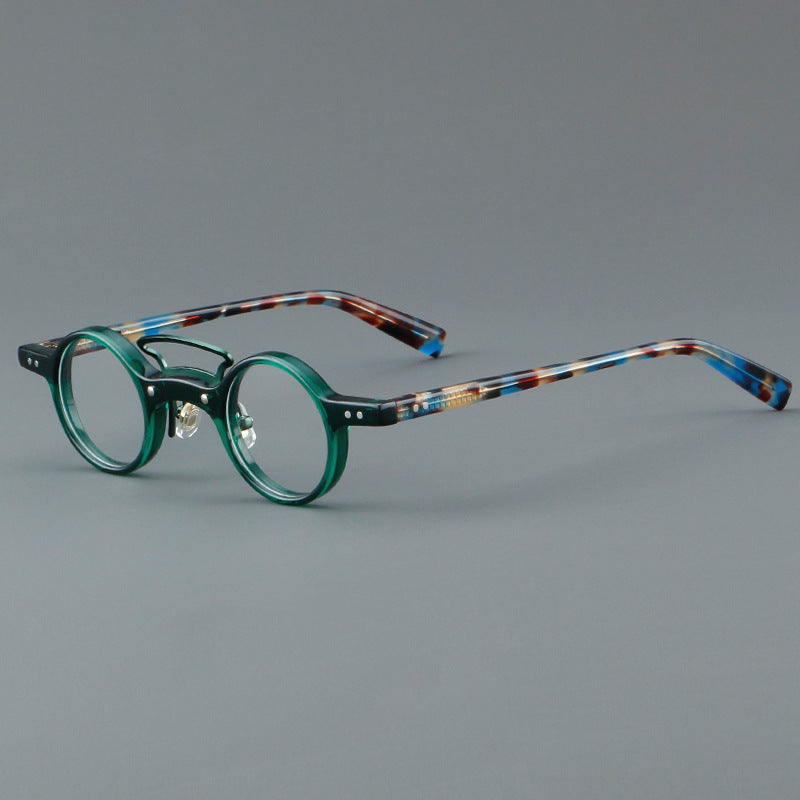 Round Rim Glasses Small Frame AC Lenses Retro Style Inspired by Literature and Art Hong Kong Fashion 1920 1980
