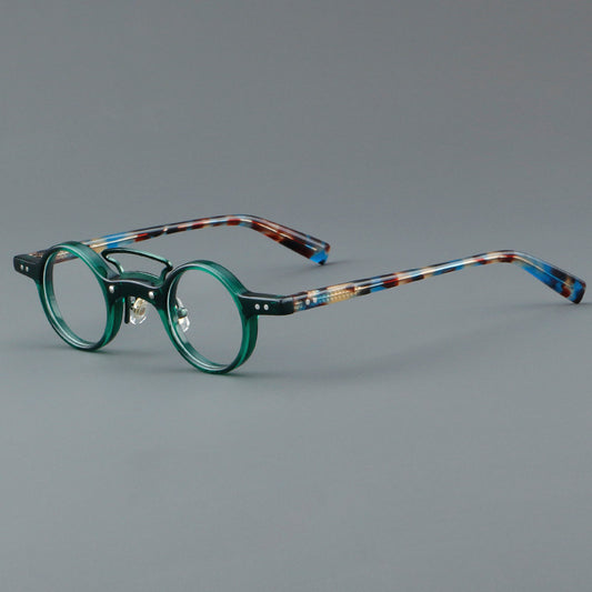 Round Rim Glasses Small Frame AC Lenses Retro Style Inspired by Literature and Art Hong Kong Fashion 1920 1980