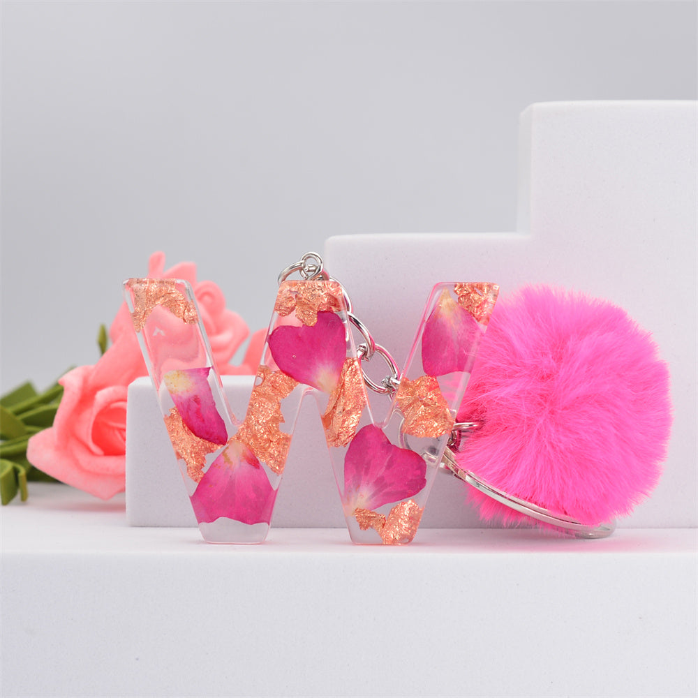 Resin Alphabet Initial Keychain A To Z Drip Glue Korean Style For Women And Girls Lightweight Resin Charm Gift