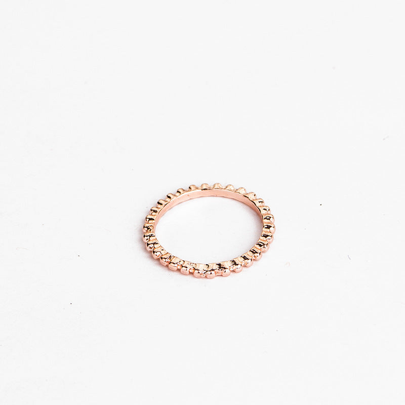 Rose Gold Stackable Ring Set Five Piece Bohemian Jewelry for Women Elegant Design for Work Party Everyday Wear