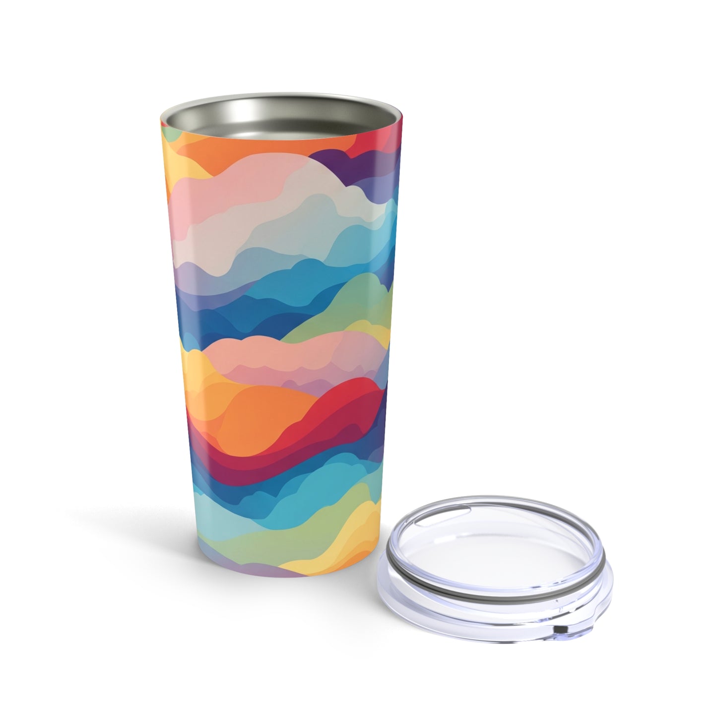 20oz Stainless Steel Tumbler With Printed Design Double Wall Vacuum Insulation Spill Resistant Hot Cold Travel Mug