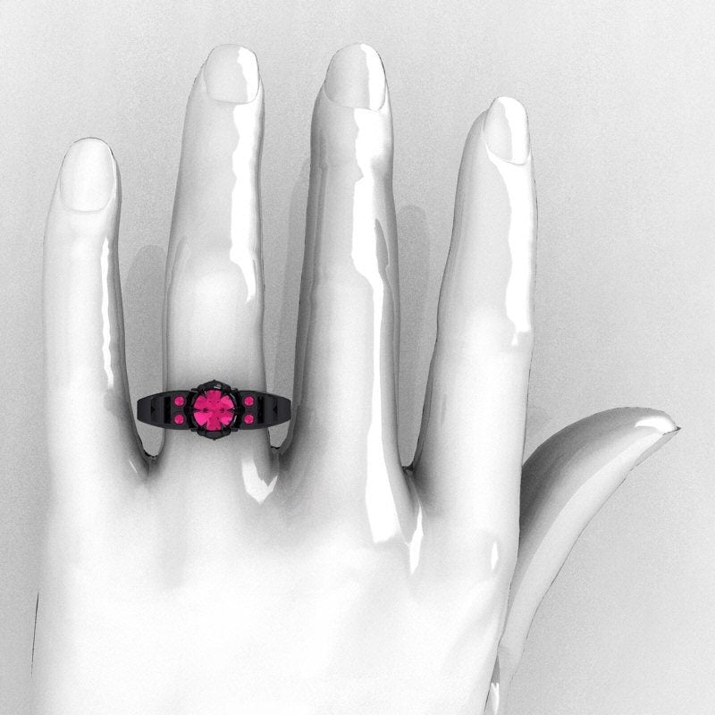 Gothic Skull Ring With Ruby Gemstones Sterling Silver Copper Jewelry For Women Statement Fashion Accessory Wedding
