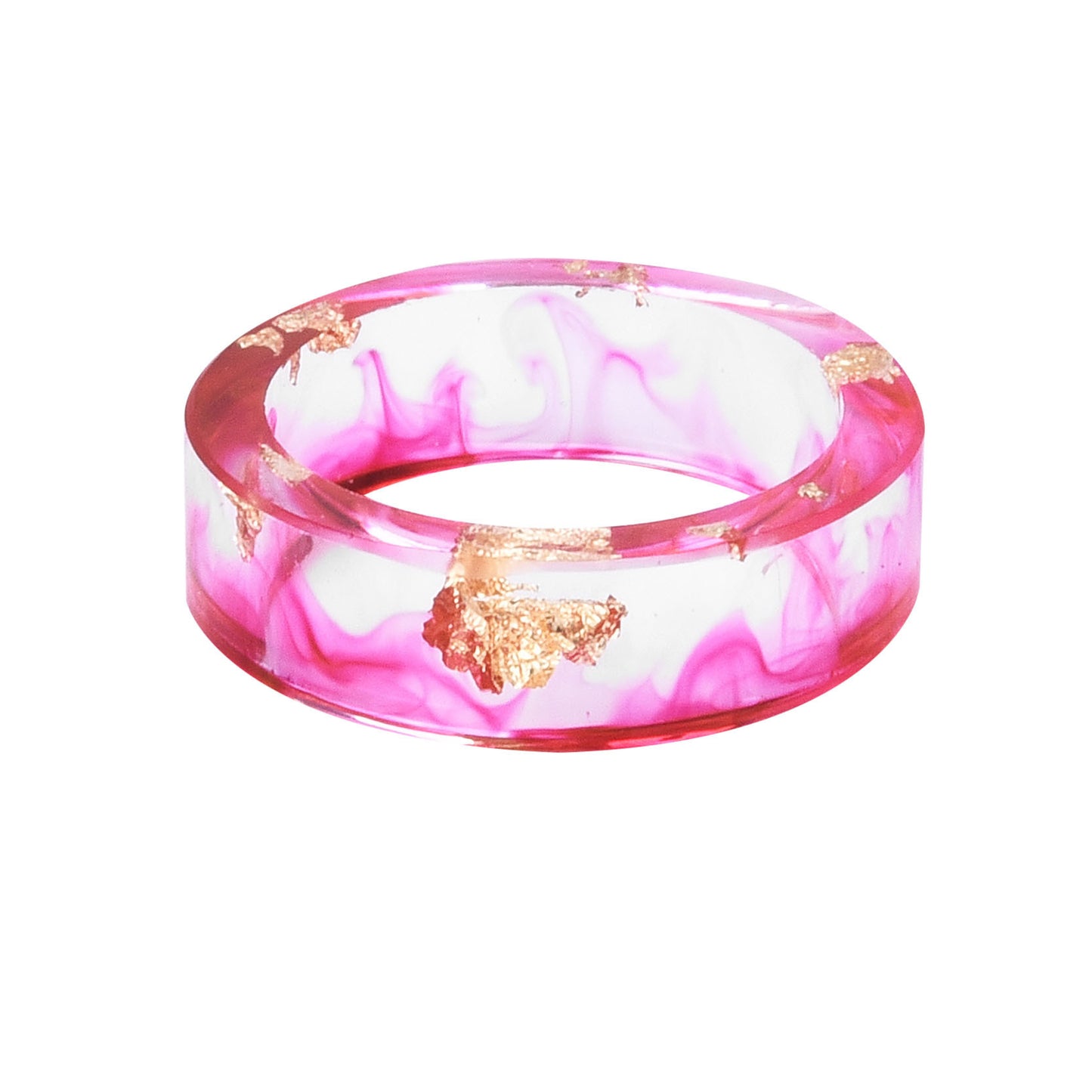 Dried Flower Resin Ring Handmade Epoxy With Gold Foil