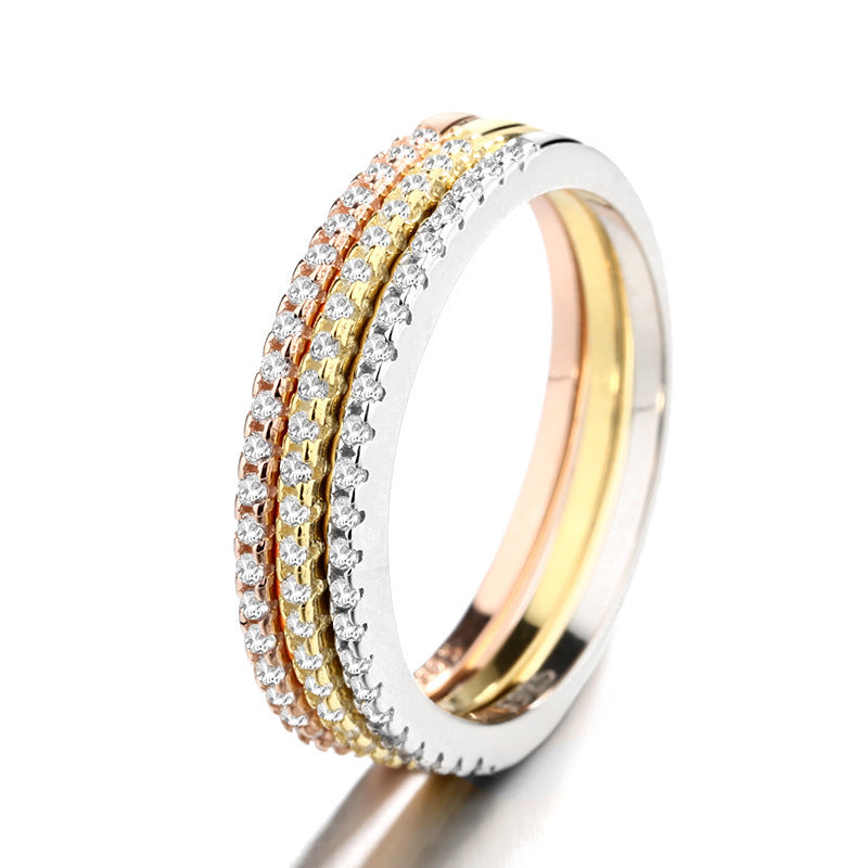 Single row full diamond round ring