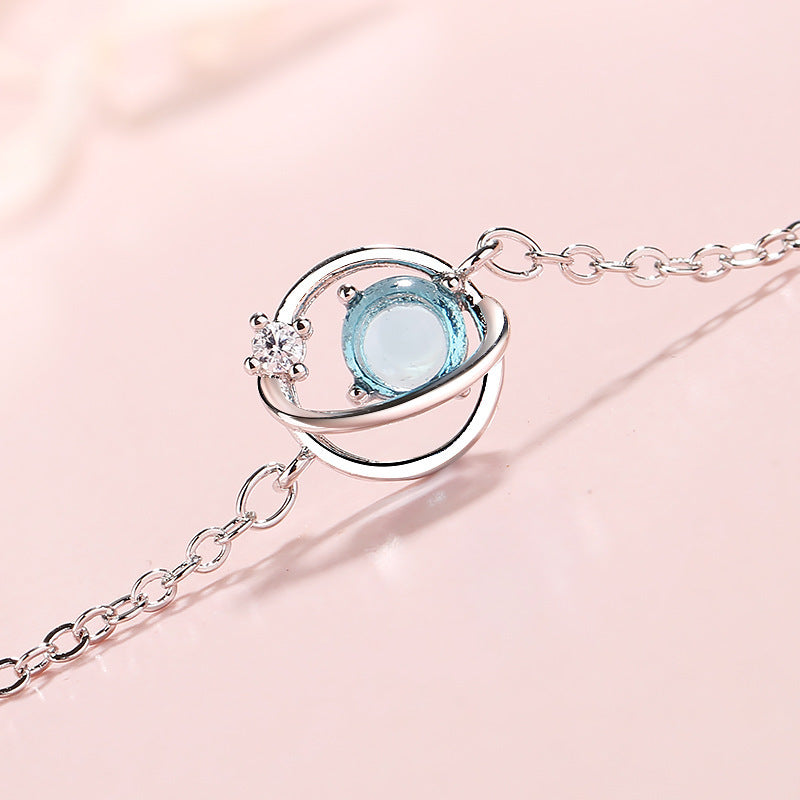 Copper Star Grid Bracelet With Zircon Inlay Celestial Jewelry For Women Planet Inspired Design Timeless Charm