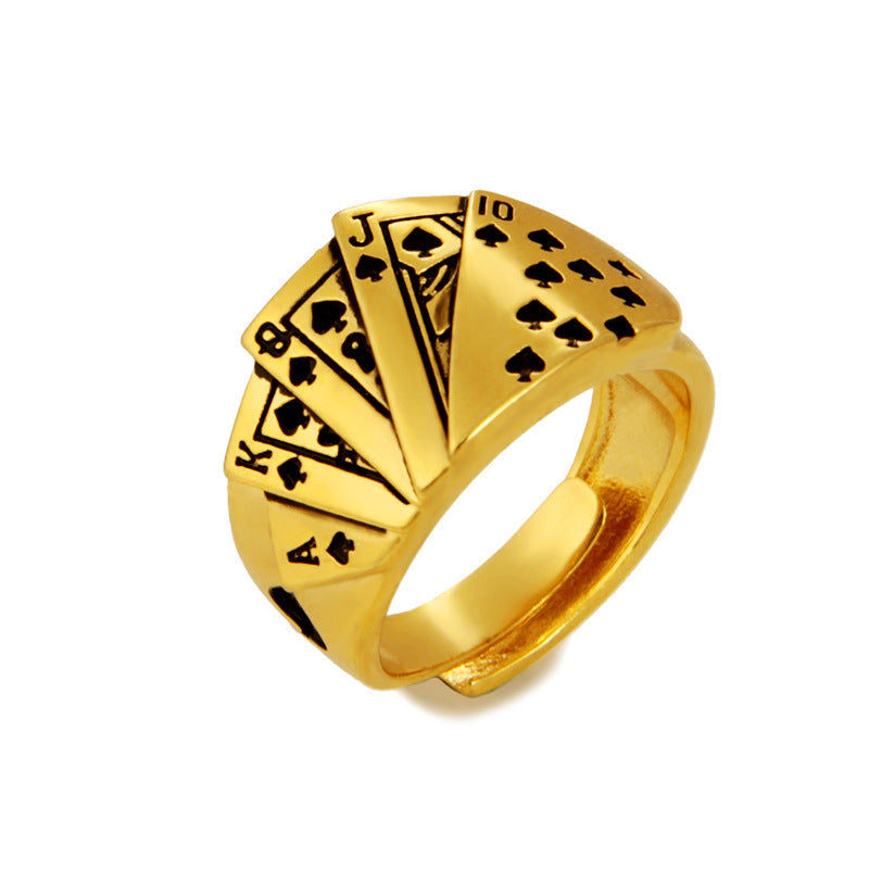 Unisex 24K Gold Plated Ring Diamond Shape Adjustable Opening Ethnic Inspired Brass Jewelry Men Women Shine Lux