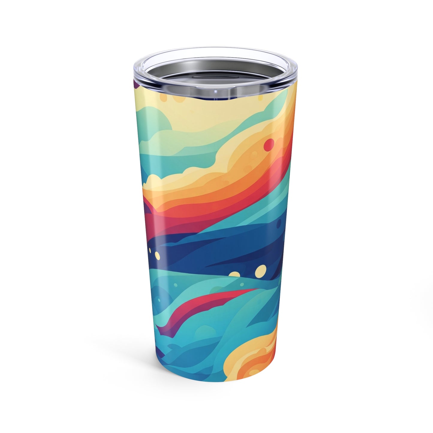 20oz Stainless Steel Tumbler With Double Wall Vacuum Insulation Spill Resistant Printed Design For Hot And Cold