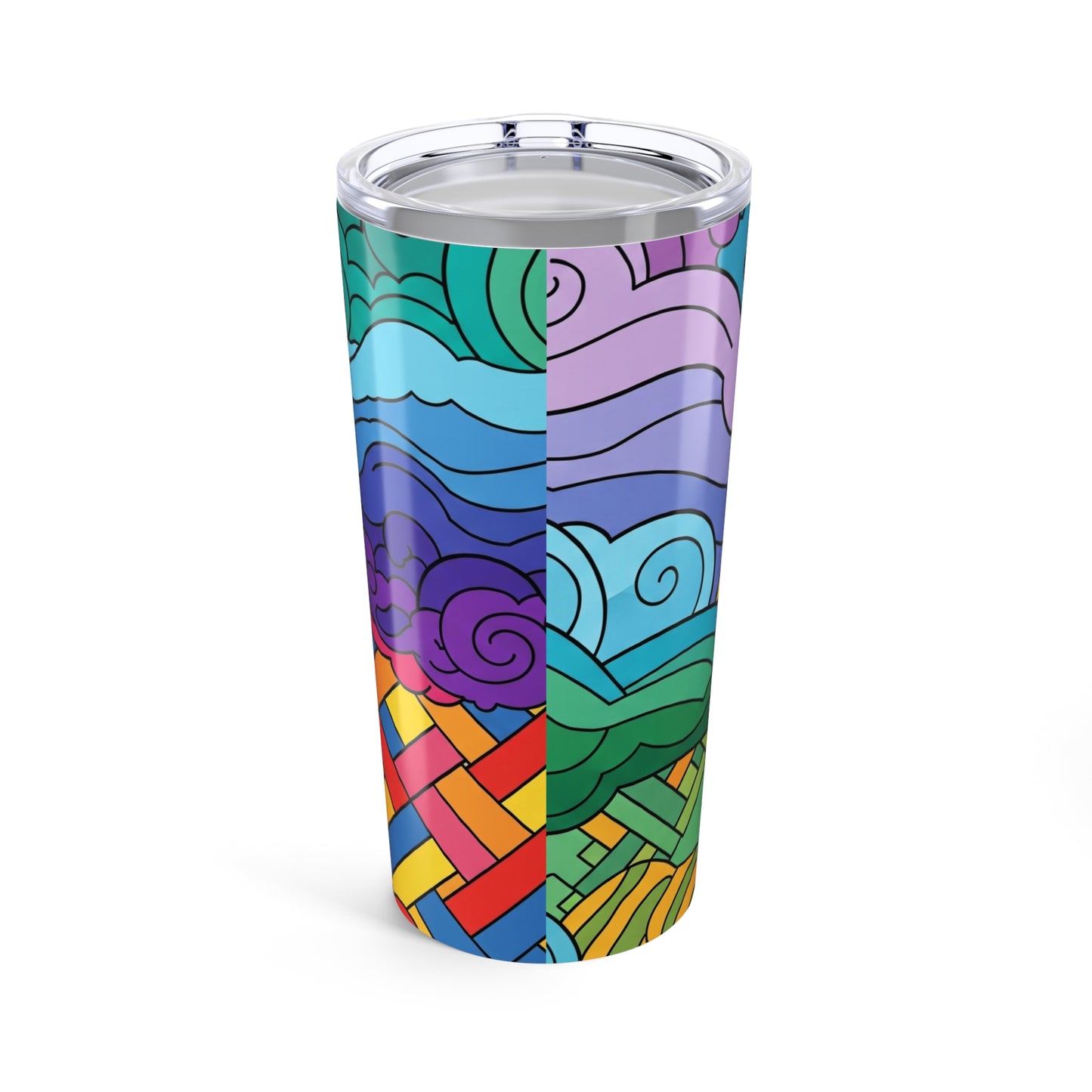 20oz Stainless Steel Printed Tumbler With Double Wall Insulation Travel Mug Spill Resistant Hot Cold Coffee Cup
