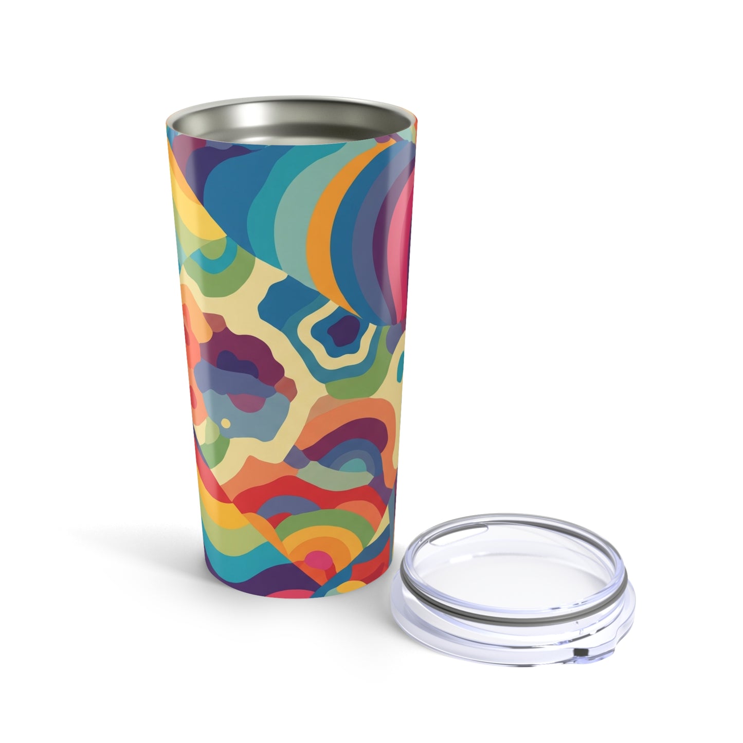 20oz Stainless Steel Travel Mug With Printed Pattern Double Wall Vacuum Insulated Spill Resistant For Hot And Cold