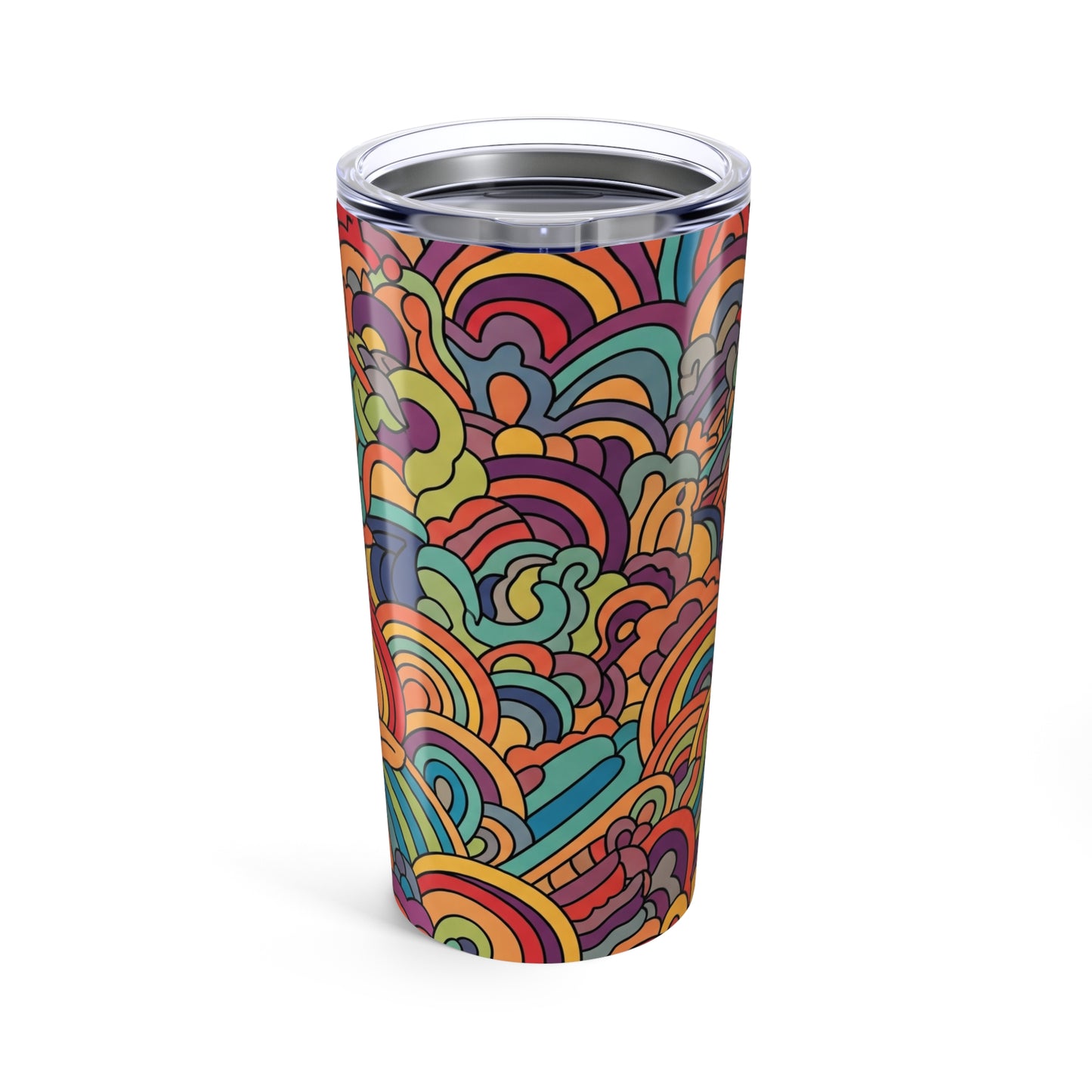 20oz Stainless Steel Tumbler With Double Wall Vacuum Insulation Spill Resistant BPA Free Printed Design Travel Mug