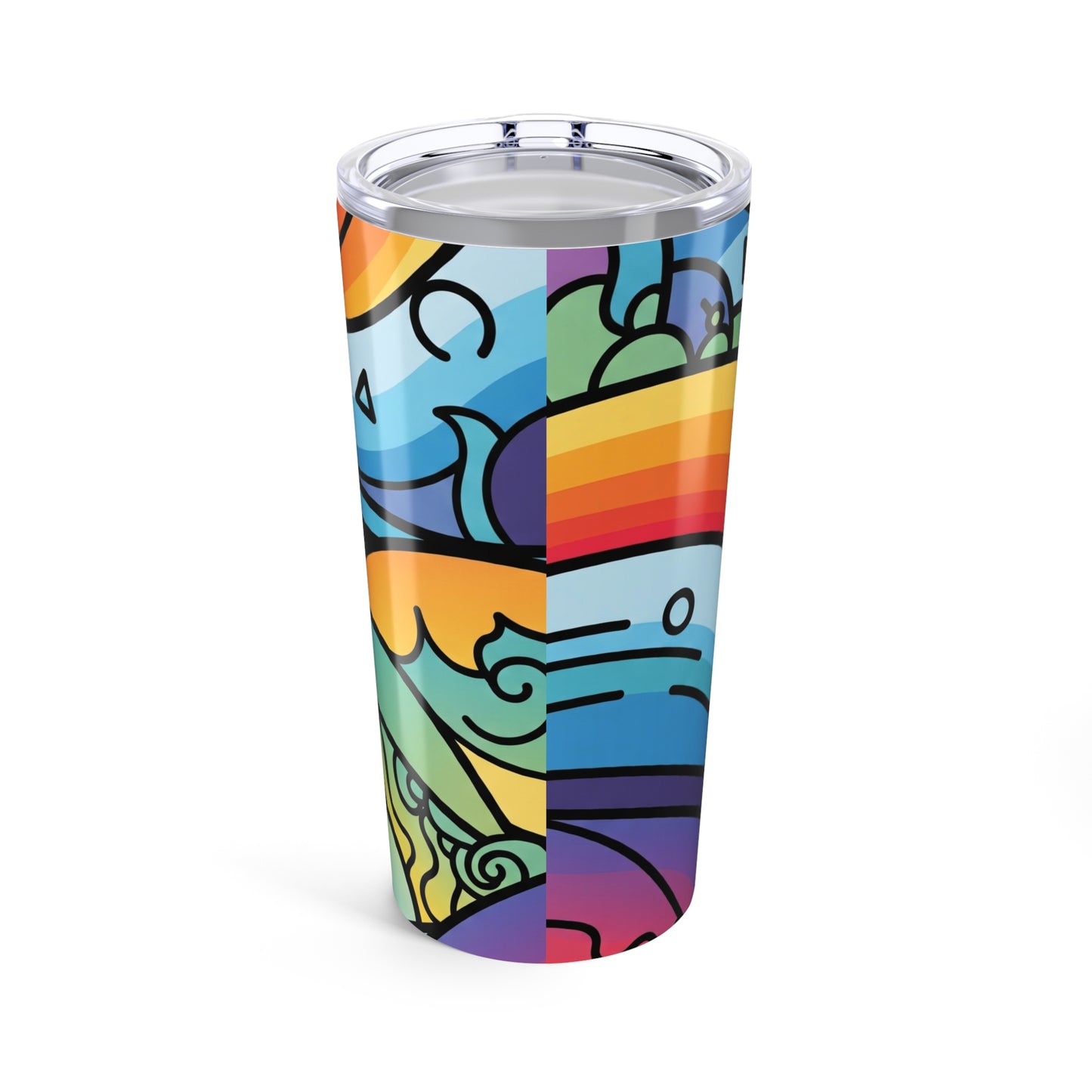 20oz Stainless Steel Travel Tumbler Printed Design Double Wall Vacuum Insulation Spill Resistant Hot Cold Coffee