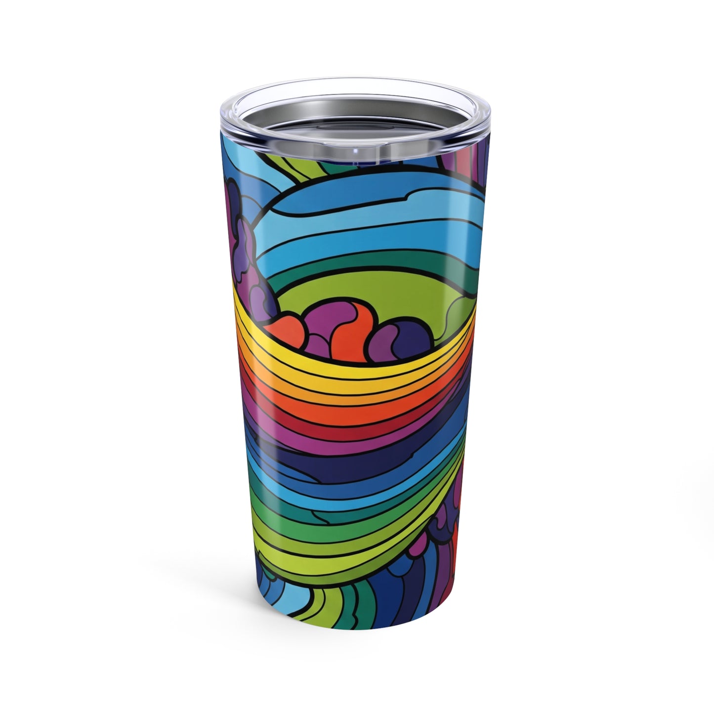 20 Ounce Stainless Steel Tumbler With Double Wall Vacuum Insulation For Hot Or Cold Beverages Printed Design