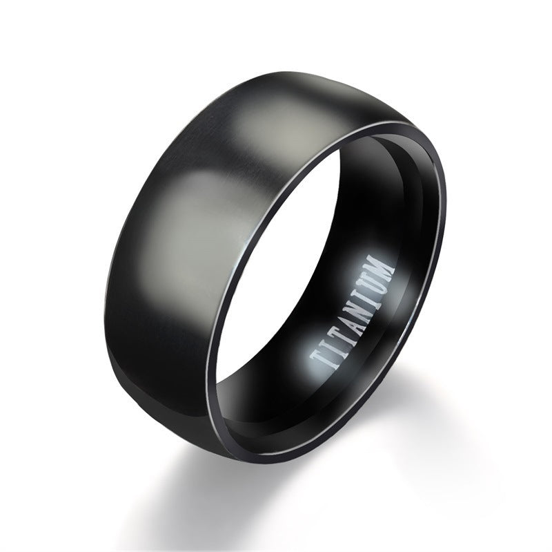 Mens Titanium Wedding Band 8mm Matte Black Ring Classic Round Engagement Jewelry Decoration For Men Ring Rings