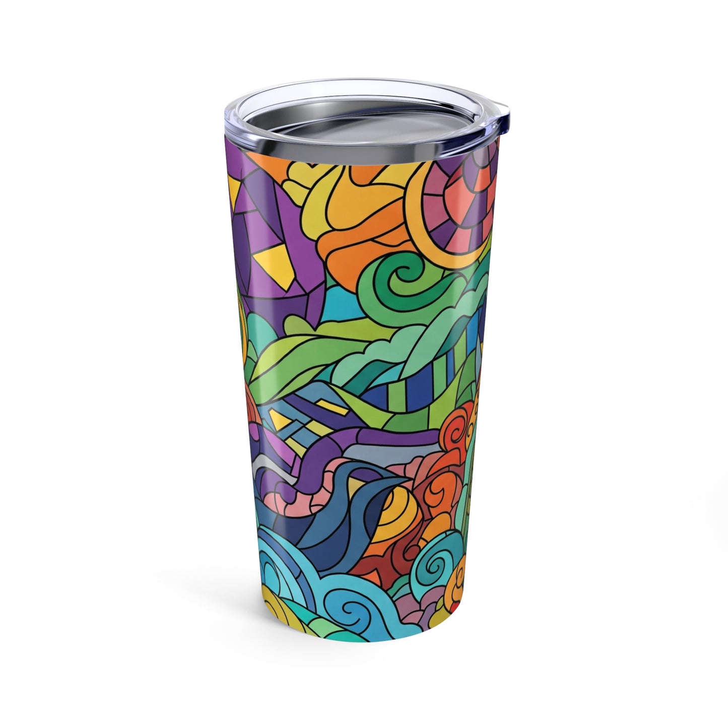 20oz Stainless Steel Tumbler Double Wall Vacuum Insulation Spill Resistant Lid Keeps Hot Or Cold Beverages Printed