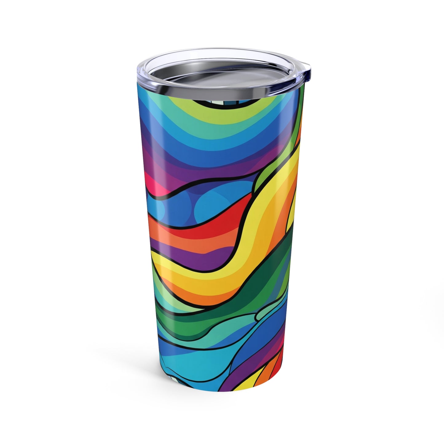 20oz Stainless Steel Tumbler With Double Wall Vacuum Insulation Printed Design Leak Proof Travel Mug Hot Cold